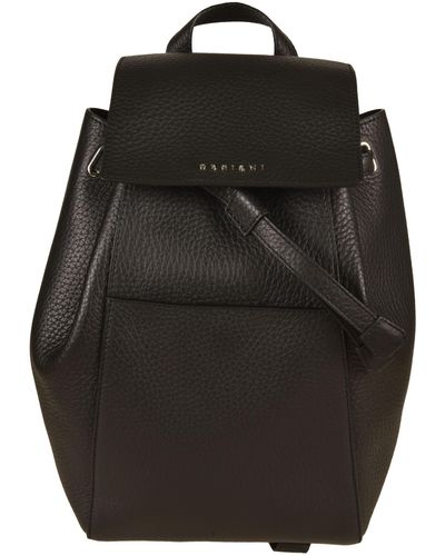 Orciani Drawstring Leather Backpack - Black