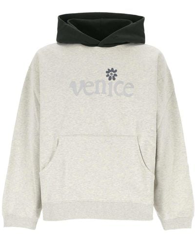 ERL Venice Printed Long Sleeevd Hoodie - White