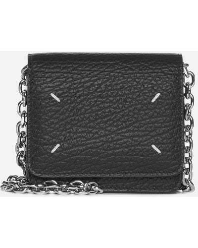 Maison Margiela Small Leather Chain Wallet Bag - Black