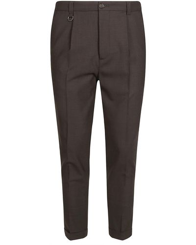 Paolo Pecora 1 Pences Cool Wool Pants - Gray