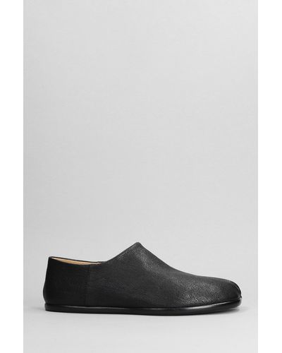 Maison Margiela Tabi Loafers In Black Leather - Gray