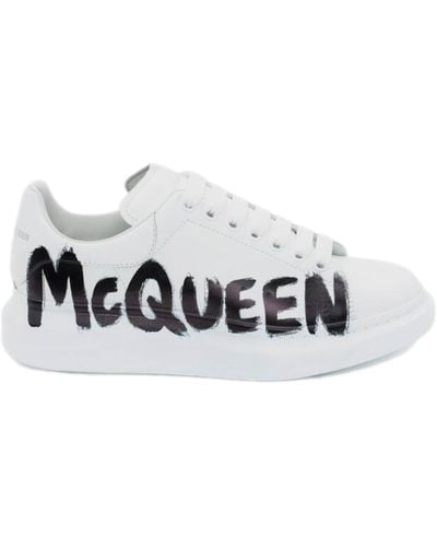 Alexander McQueen Graffiti-Print Oversized Sneakers - White