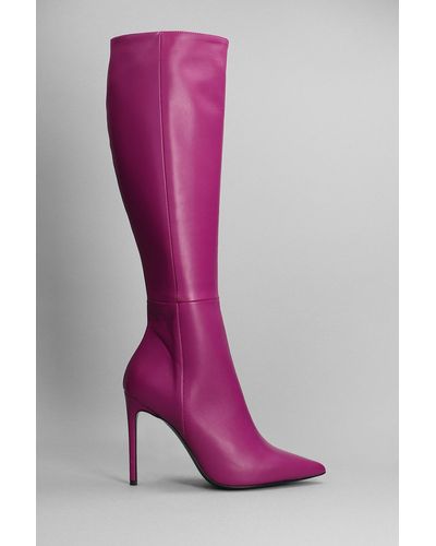Marc Ellis High Heels Boots In Viola Leather - Pink