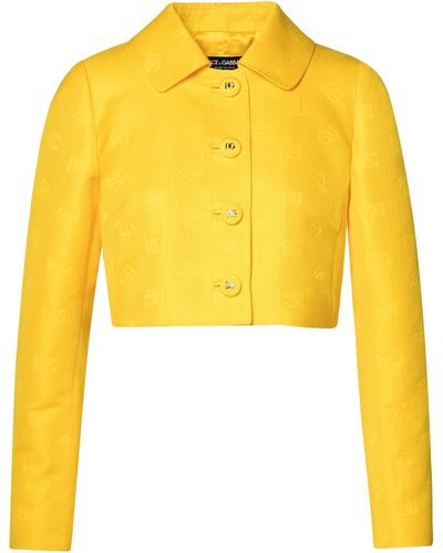 Dolce & Gabbana Cotton Blend Jacket - Yellow