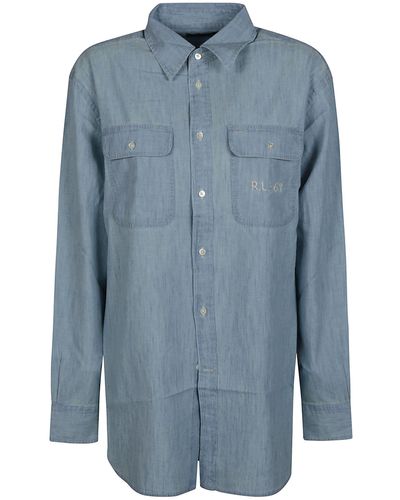 Polo Ralph Lauren Long Sleeve Button Front Shirt - Blue