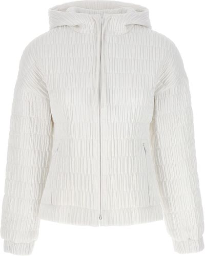 Ferragamo Quilted Bomber Jacket Casual Jackets, Parka - White