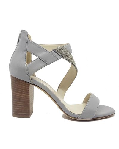 Fabiana Filippi Leather Sandals - Grey