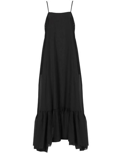 ROTATE BIRGER CHRISTENSEN Chiffon Maxi Wide Dress - Black