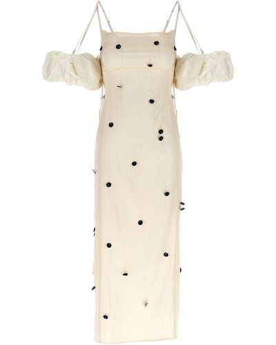 Jacquemus La Robe Chouchou Slip Dress With Detachable Sleeves - White