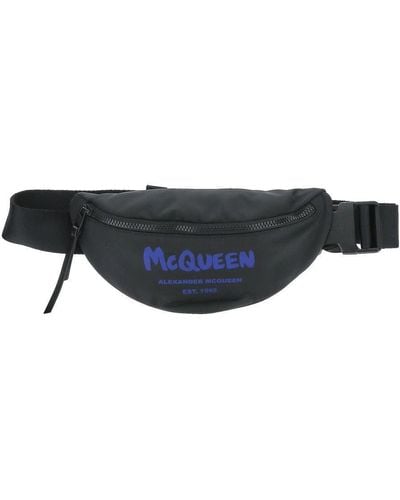 Alexander McQueen Black Graffiti Belt Bag - Blue