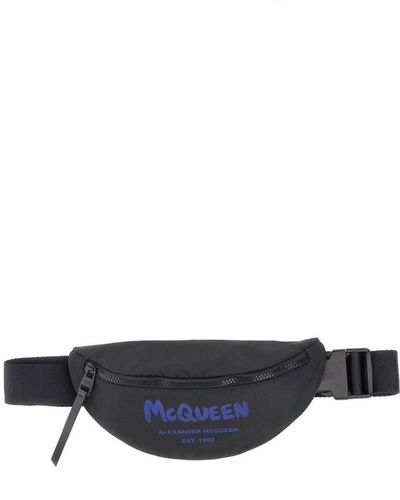 Alexander McQueen Pouch Graffiti - White