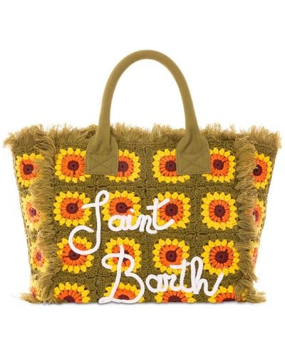 Mc2 Saint Barth Vanity Crochet Flower Shoulder Bag - Yellow
