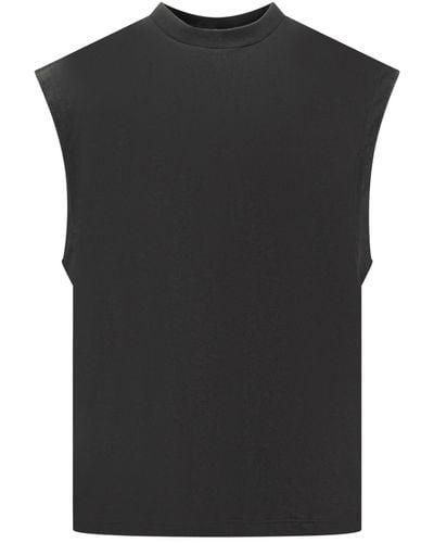 A PAPER KID Tank Top With Logo Embroidery And Beads - Black