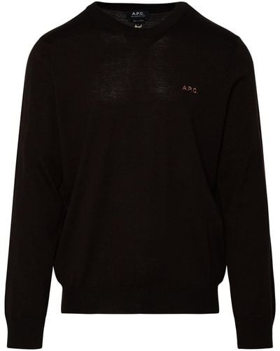 A.P.C. Wool Blend Axel Sweater - Black