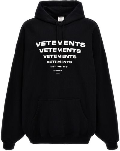 Vetements 'Pyramid Logo' Hoodie - Black