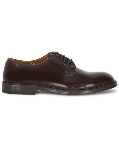 Doucal's Almond Toe Lace-Up Derby Shoes - Brown
