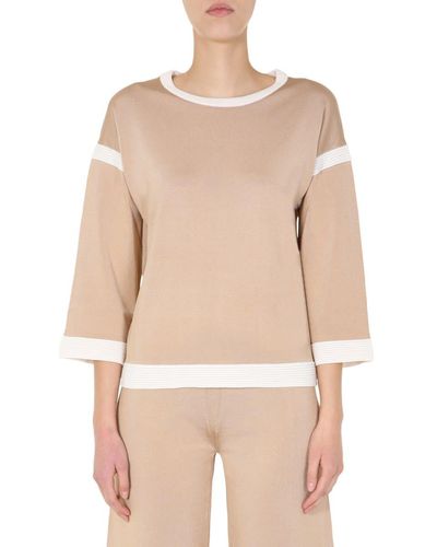 Boutique Moschino Round Neck Sweater - Natural