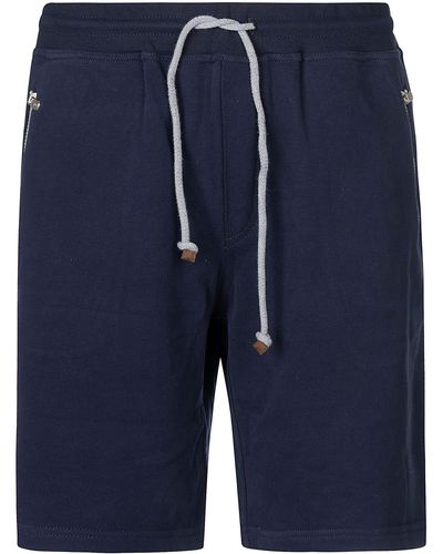 Brunello Cucinelli Drawstring Waist Zipped Pocket Shorts - Blue