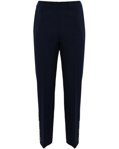 Twin Set Cropped Pants With Oval T Buttons - Blue