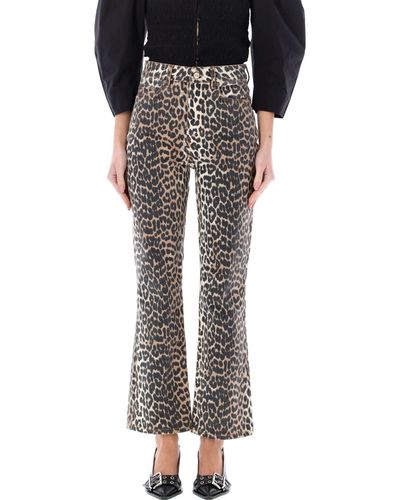 Ganni Leopard Jeans - Black