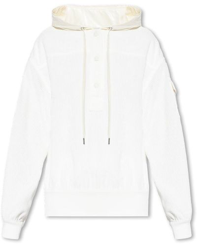 Moncler Ribbed Hoodie - White