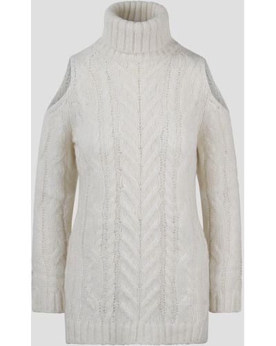 P.A.R.O.S.H. Alpaca Cable Sweater - White