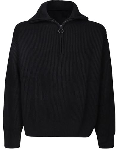 Studio Nicholson Bow Pullover Polo Shirt - Black