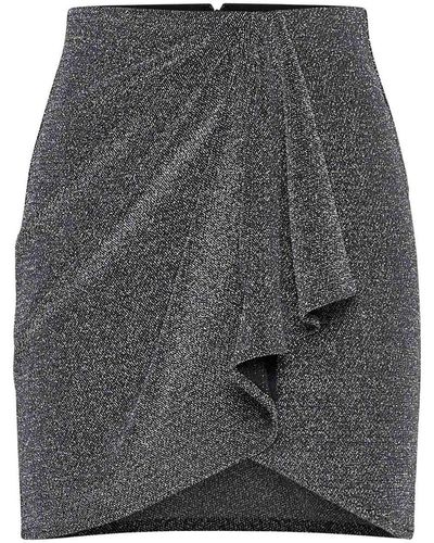 Isabel Marant Bergen Glittery Nylon Miniskirt - Gray