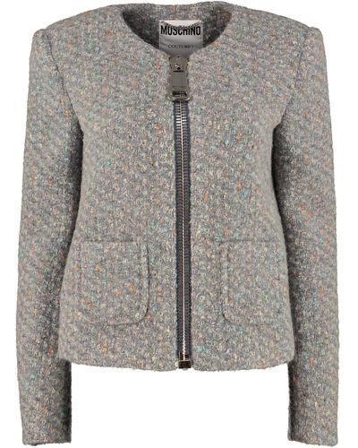 Moschino Boucle Wool Jacket - Grey