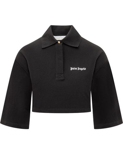 Palm Angels Polo Shirt With Logo - Black