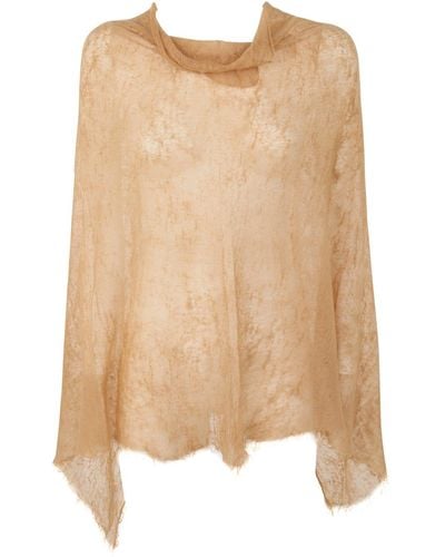Mirror In The Sky Semi Felted Poncho - Natural