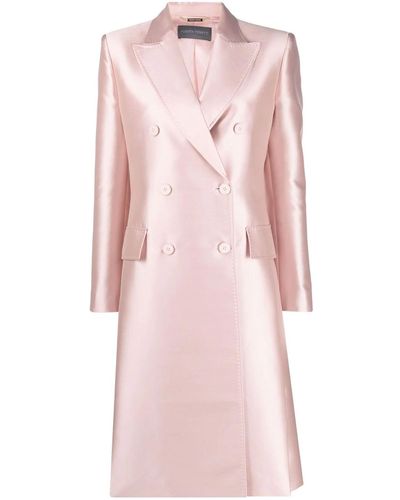 Alberta Ferretti Double-breasted Duchess Satin Coat - Pink