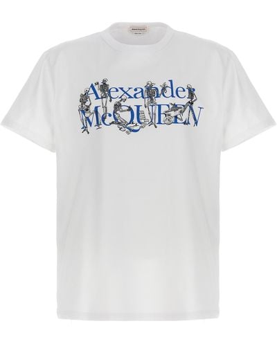 Alexander McQueen Logo Embroidered T-shirt - White