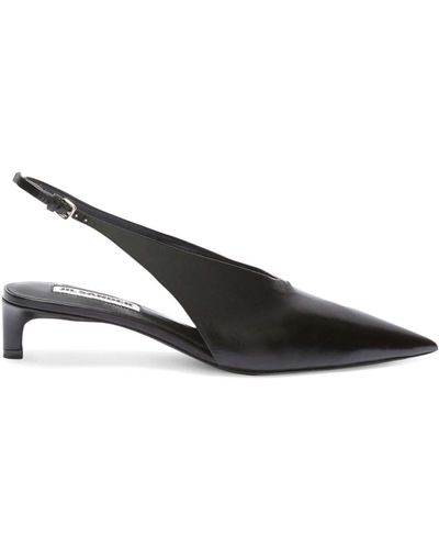 Jil Sander Pointed Slingback Court Shoes - Black