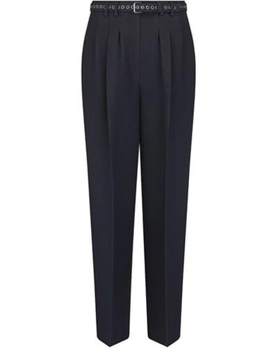 Dior Wool And Silk Trousers - Blue