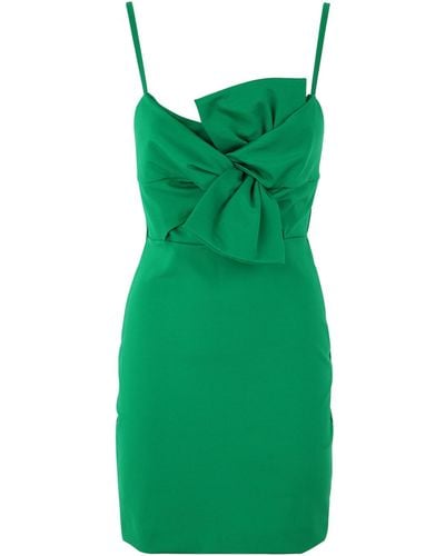 P.A.R.O.S.H. Mini Dress: Viscose Milan - Green