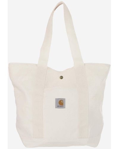 Carhartt Canvas Tote Bag With Logo - White