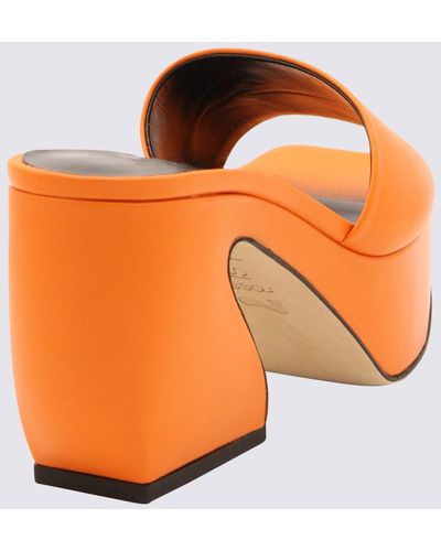 SI ROSSI Flash Leather Sandals - Orange