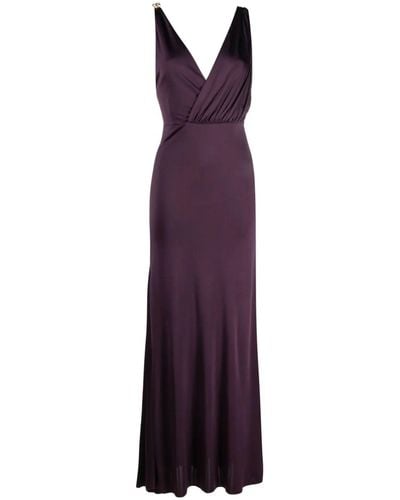 Lanvin V-neck Sleeveless Maxi Dress - Purple
