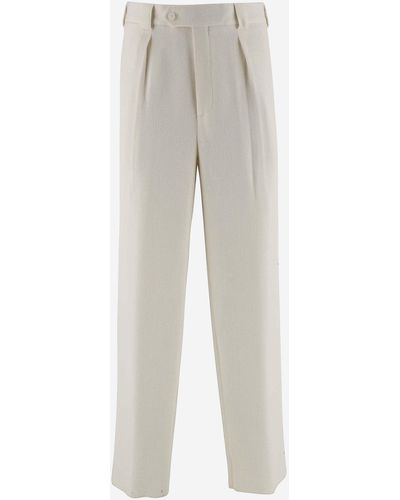 Giorgio Armani Wool And Viscose Blend Trousers - White