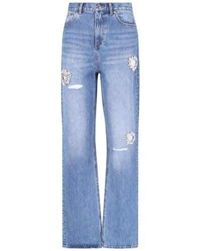 Area Crystal Detail Jeans - Blue