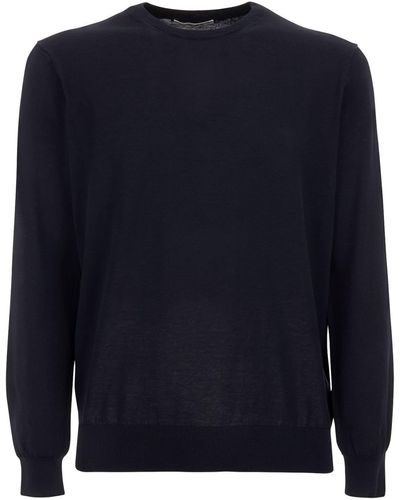 Kangra Cotton Ribbed Sweater - Blue