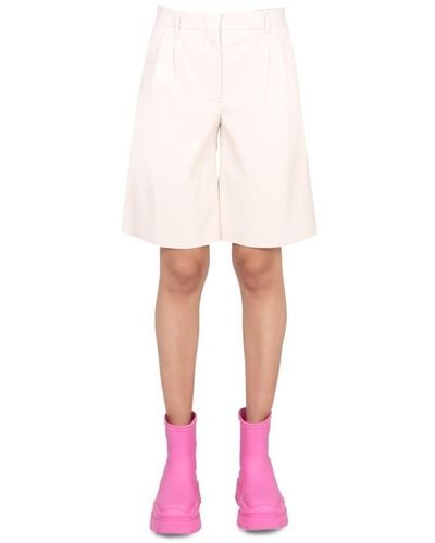 MSGM Faux Leather Bermuda Shorts - Pink