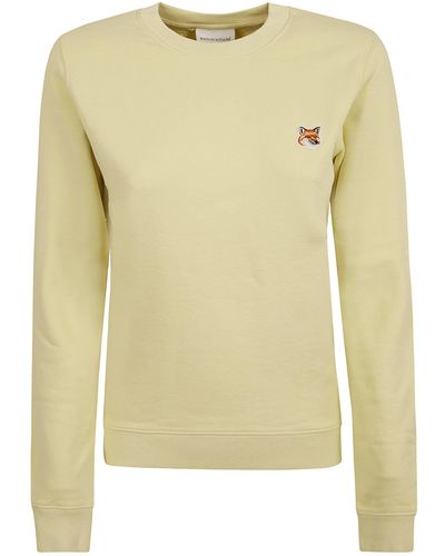 Maison Kitsuné Fox Head Patch Regular Sweatshirt - Yellow