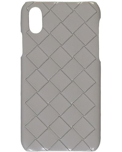 Bottega Veneta Leather Detail Iphone Xs Case - Grey
