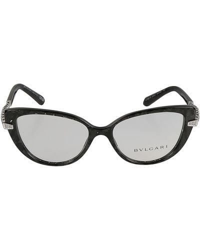 BVLGARI Crystal Embellished Cat-eye Glasses - Brown