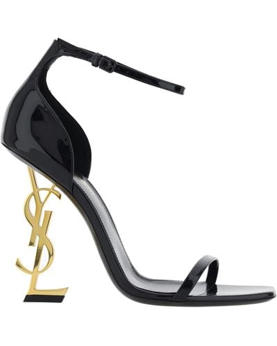 Saint Laurent Opyum 110 Patent Leather Sandals - Women's - Leather - White