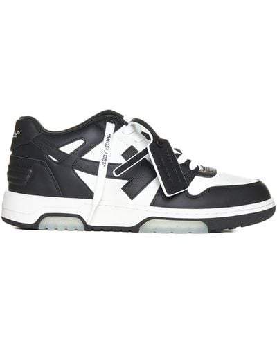 Off-White c/o Virgil Abloh Out Of Office Logo-embroidered Leather Low-top Sneakers 7. - Black