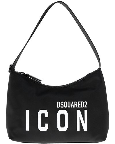 DSquared² Mini Hobo Black Nylon Handbag