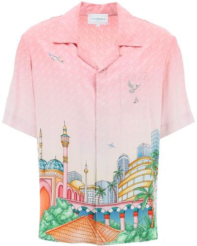 Casablanca Morning City View Cuban Shirt - Pink